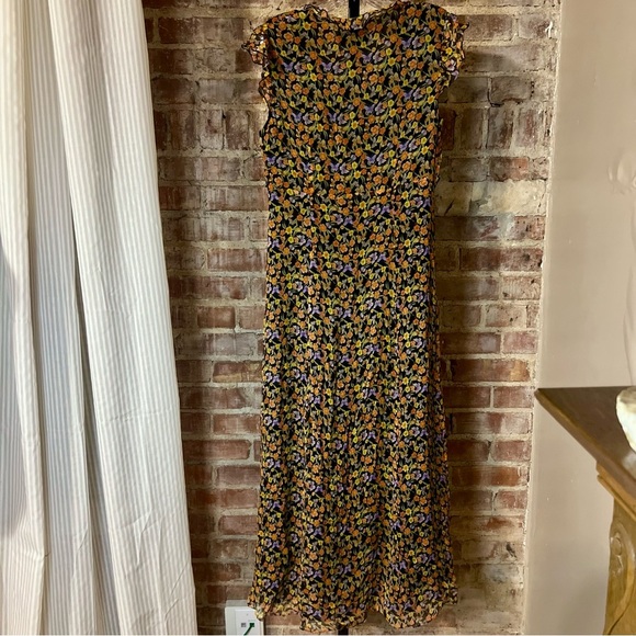 Spenser Jeremy Floral and Butterfly Women's 100% Silk Maxi Dress. -Size 8 -DR05 - Picture 6 of 9